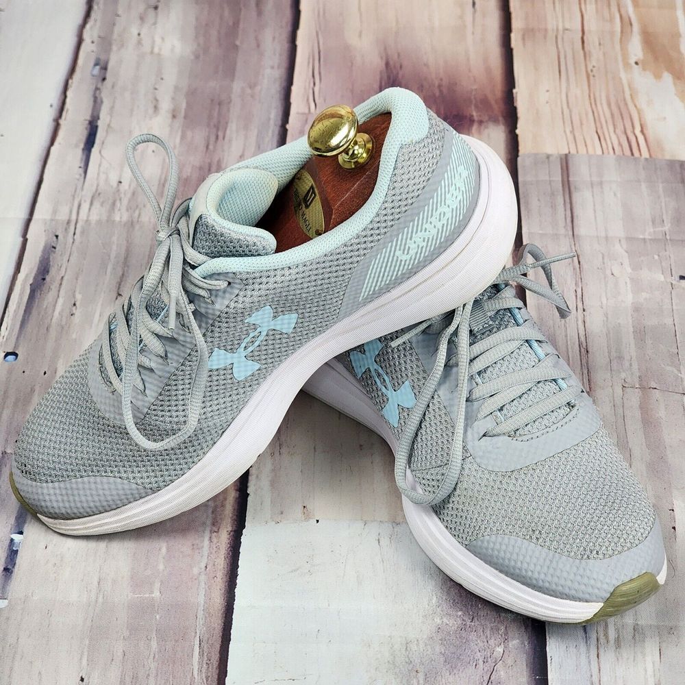 Under‎ Armour Women's Size 8.5 Blue Gray Surge Running Shoes Flaw In Toe